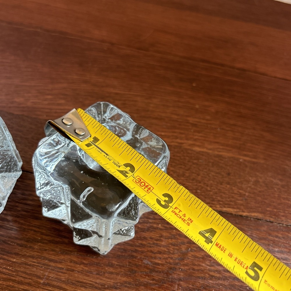 Blenko glass candle holder Diamonds Candle Block Set Of 2 - Picture 7 of 8